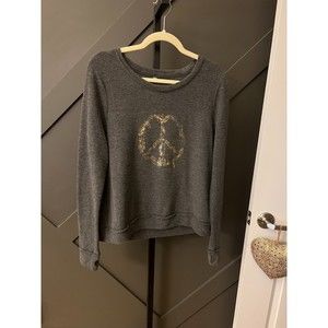 Gottex Peace Sign Sweatshirt w/thumbholes S